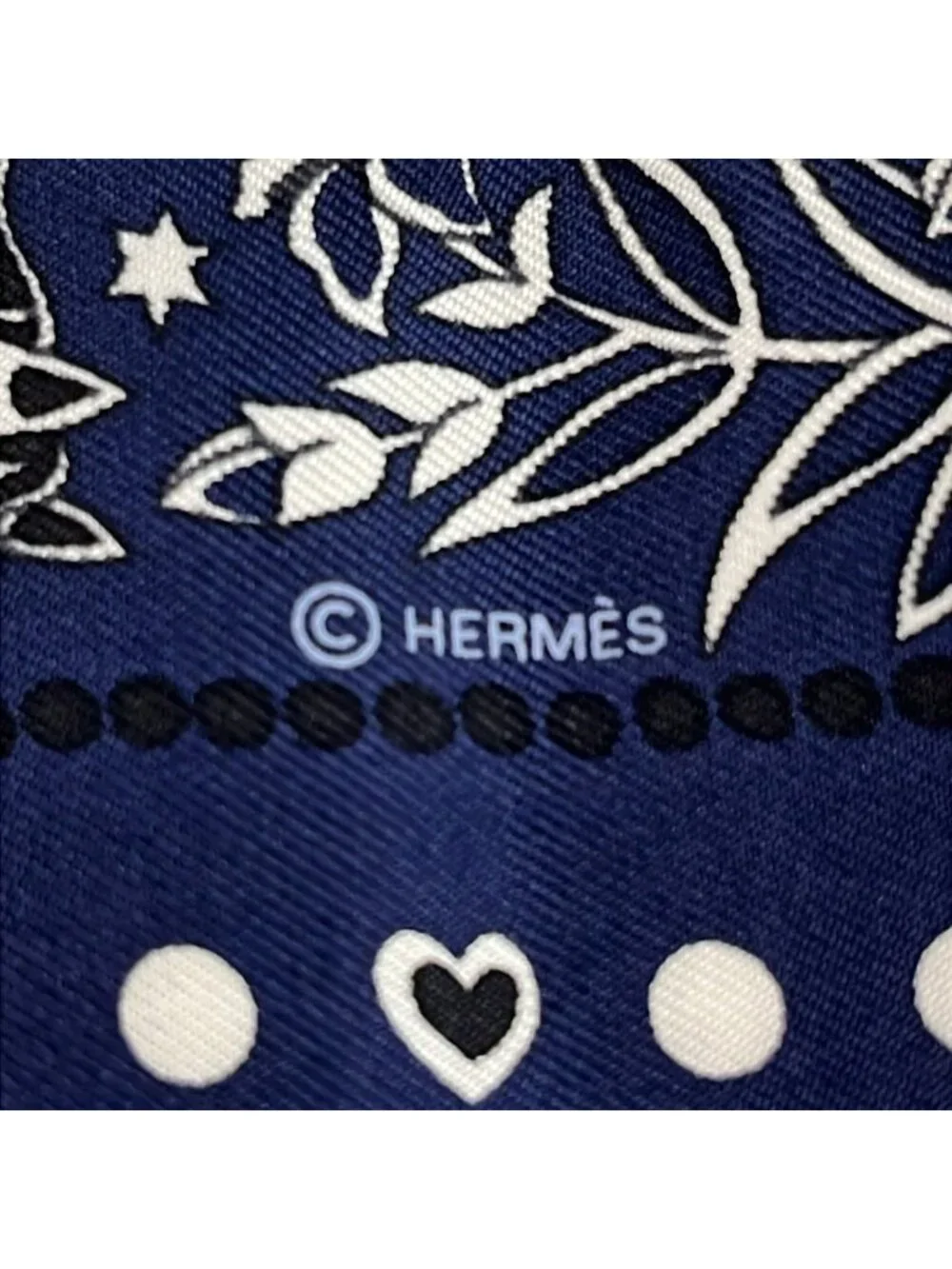 Hermes Scarf Twilly Navy White Black Entre Ciel Et Mer Same